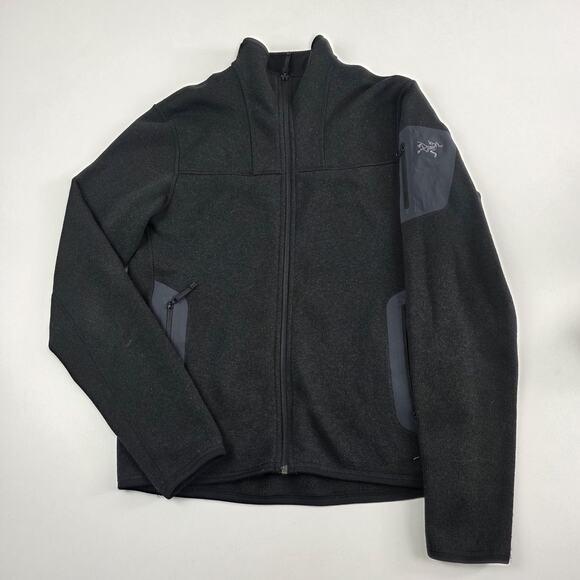 Arc'teryx Covert Cardigan Fleece Jacket Mens Small Dark Gray Full Zip Heathered - Picture 1 of 11